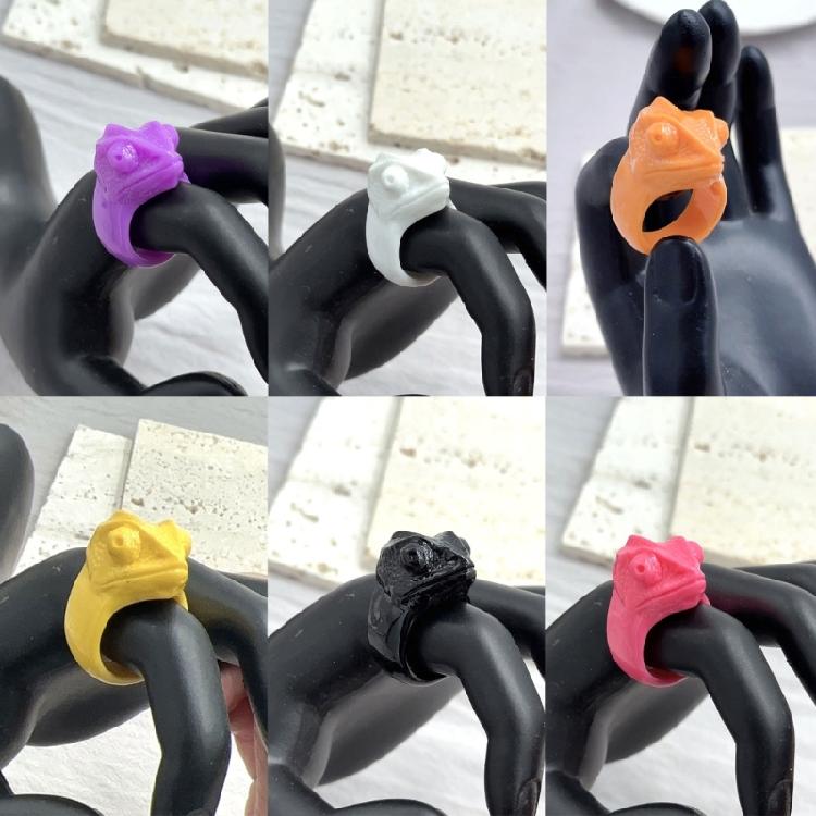 Joint Finger Rings for Teen Girl Y2K Jewelry Punk Hip Hop Chunky-Resin Ring