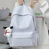 Schoolbag Schoolbag Female College Student Korean Version Ins Large Capacity Simple Solid Color Backpack Junior High School Student Backpack Boys and