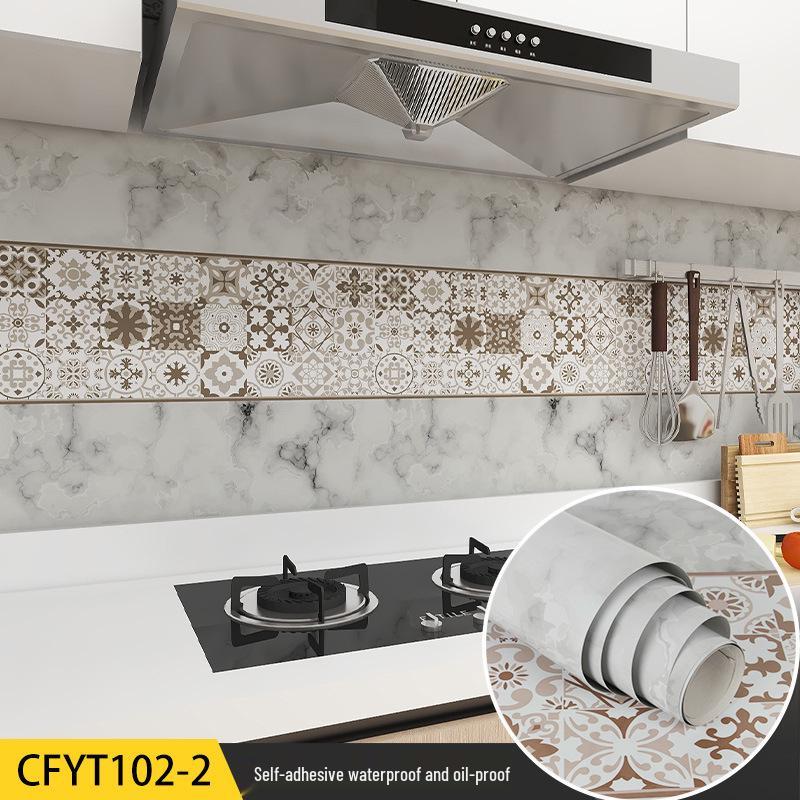 Autocollants muraux de cuisine résistants à l'huile et à l'eau: Papier peint pour cuisinière anti-moisissure, résistant aux hautes températures pour carrelage