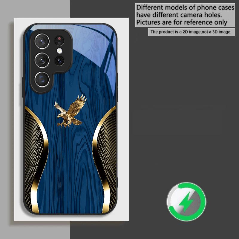 

Noble Golden Eagle Ring For Samsung Galaxy S20 FE S21 S22 S23 Plus S24 Ultra 25 Edge S24Ultra For Magsafe Glass Phone Casee Galaxy S24 Ultra