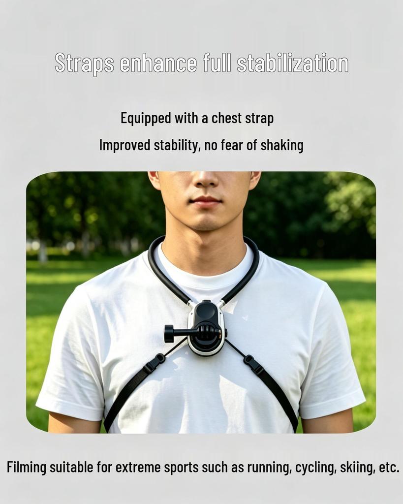 Magnetic Neck Holder Pro for Action Cameras: Ideal for First-Person Vlogs and Live Streaming.