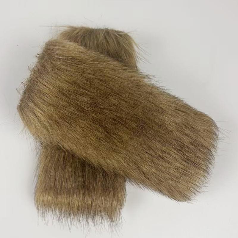 Faux Fox Fur Cuffs Women Winter Warm Plush Wristbands Arm Sleeves Detachable Furry Cuffs For Stage Show Costume Accessories