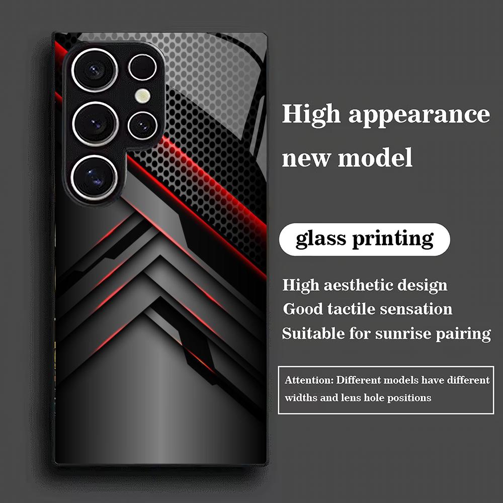 Men's Business Tempered Glass Phone Case Suitable for Samsung Galaxy S26 S25 S24 S23 S22 S20 FE/Ultra/Plus Anti Fall Back Cover