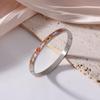 18K Electroplated Women's Retro Enamel Drip Oil Titanium Steel Bracelet, 6mm