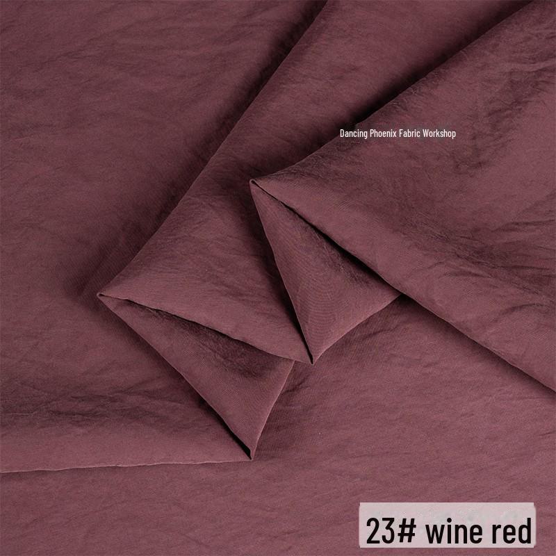 Retro Pískově Praná Matná Měděná Amoniaková Hedvábná Tkanina - Nepružný Mlhavě Mrazivý Materiál na Top/Sukni