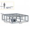 Wooden Rabbit Hutch with 2 Doors, Shelter for 2-4 Dwarf Rabbits, 180.4 X 150 X 48 Cm, Grey