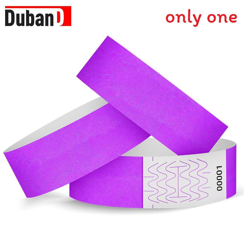 

Waterproof Dupont Paper Wristbands With Uv Printing For Childrens Playground And Pool Access фіолетовий