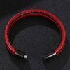 Trendy Men Jewelry Red Black Braided Leather Rope Bracelet Buckle Bracelets Punk Men Wrist Band