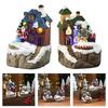 Lighted Christmas Cabin Music Box Rotating Santa Music Box With LED Light For Men Women Kid Birthday Christmas Present