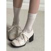 French British Mary Jane small leather shoes with skirt high heels single shoes jk loafers