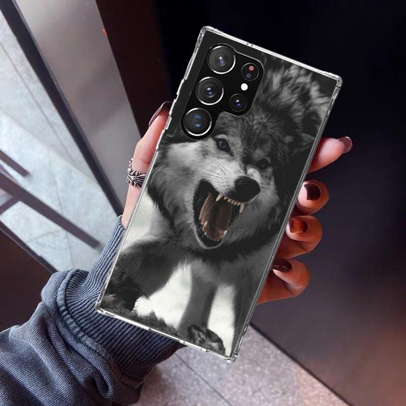 Wütendes Tier Wolf Wild Handyhülle Für Samsung Galaxy S23 S24 S25 Edge S26 Ultra S22 + S21 Plus S20 FE Hülle Silikon Druck Sie