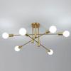 Vintage Ceiling Light 6 Bulbs E27 Socket Gold Chandelier Retro Sputnik Ceiling Lamp for Bedroom Living Room Kitchen Bulbs Not Included