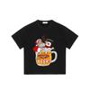 Christmas Santa Beer T-Shirt Black Santa Claus In Beer Mug Ho Ho Ho Cheers It's the Most Wonderful Time for a Beer Holiday Party Casual Wear