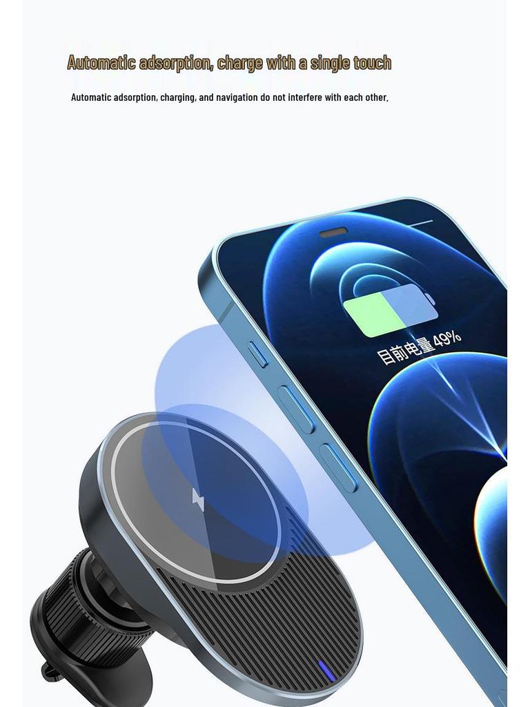 Magnetic 15W Magsafe Wireless Car Charger Holder for Apple Devices
