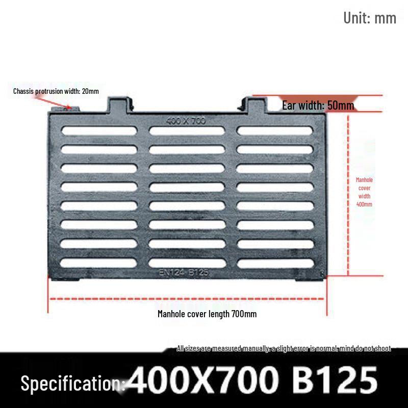 Heavy Duty Ductile Iron Rectangular Manhole Cover Set for Rainwater Wells