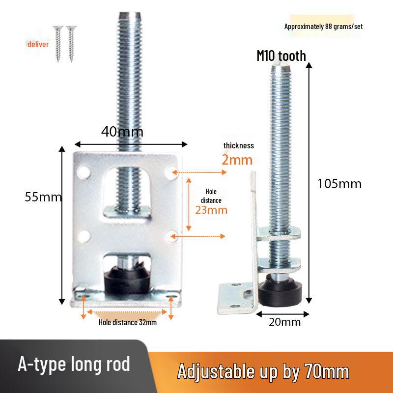 Adjustable Metal Leveling Feet for Furniture, Anti-Slip Pads for Uneven Floors, Height Adjustment for Cabinets
