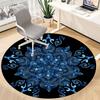 1PC Blue Mandala Pattern Office Round Rug, Non slip, Soft and Durable Office Rug for Interior Decoration, Perfect for Office