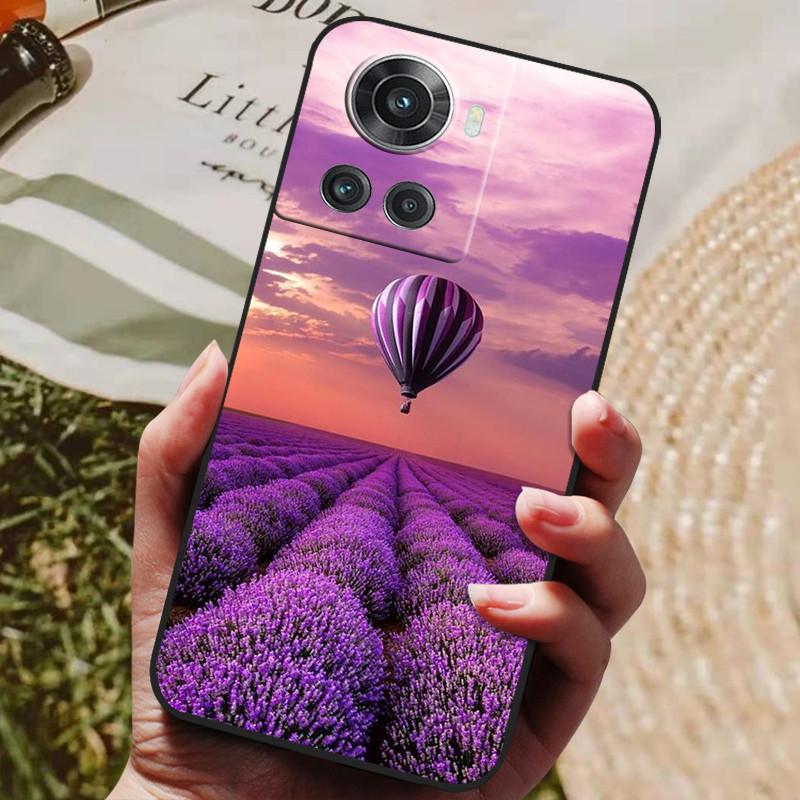 Pour OnePlus 10R 5G Coque Noir Silicone Souple Housse de Téléphone Pour OnePlus 10R Coque OnePlus10R 1+ 10 R Coques Arrière Lion Loup Coque Funda