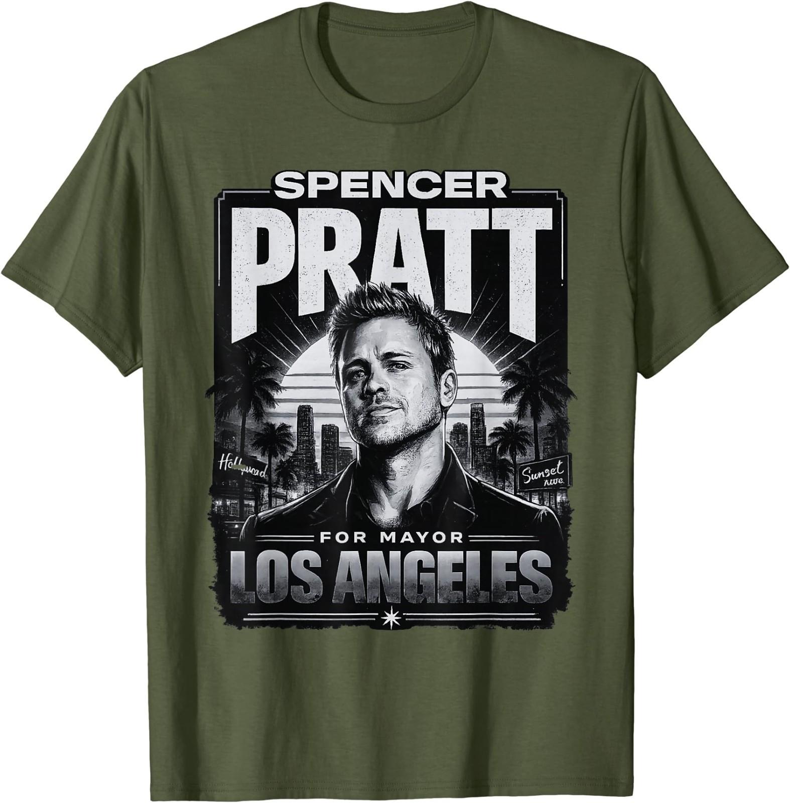 Spencer Pratt for LA Mayor California Humor Design T-Shirt T-Shirt S разноцветный