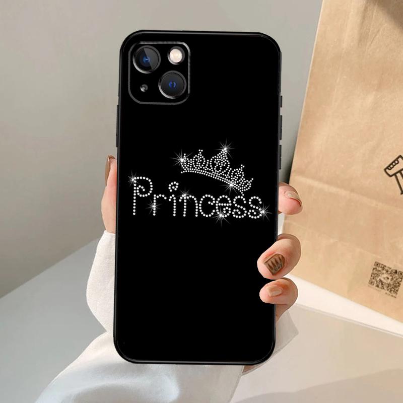King Queen Couple Lovers Phone Case For iPhone 17 Air 16 14 13 12 11 15 Pro Max 13 12 Mini 15 16 Plus 16e Cover Coque
