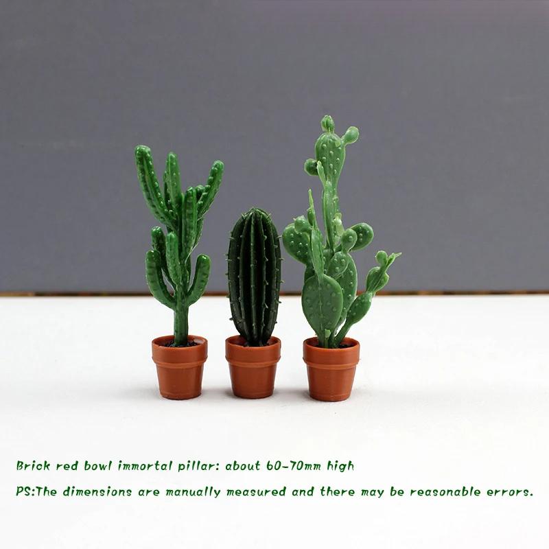 Mini Model Flower Pot Miniature VasePlant Potted ModeldiyGreen Plant Sand Table House Layout Decoration Model