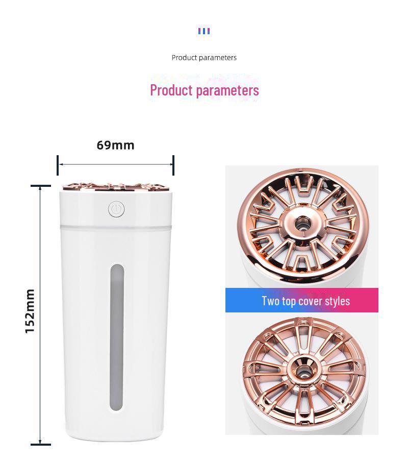 USB Portable Car Humidifier with Colorful Aroma Light