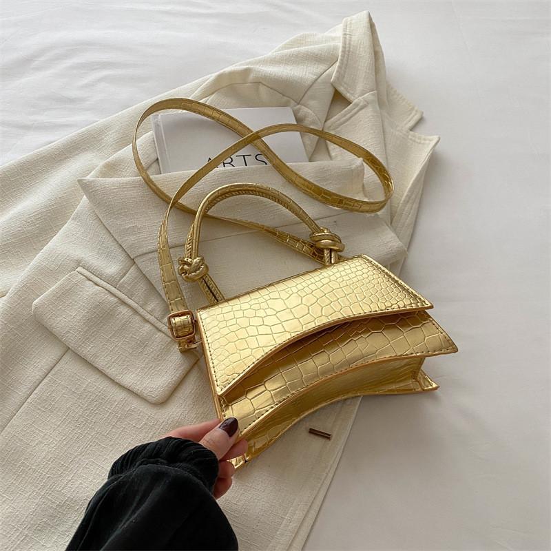 Trendy Street Style Pu Leather Handbag For Women Minimalist Square Shoulder Bag