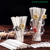 100Pcs White Plastic Lollipop Sticks Hollow Core Lollipop Sucker Sticks For Party Dining Chocolate Sugar Candy