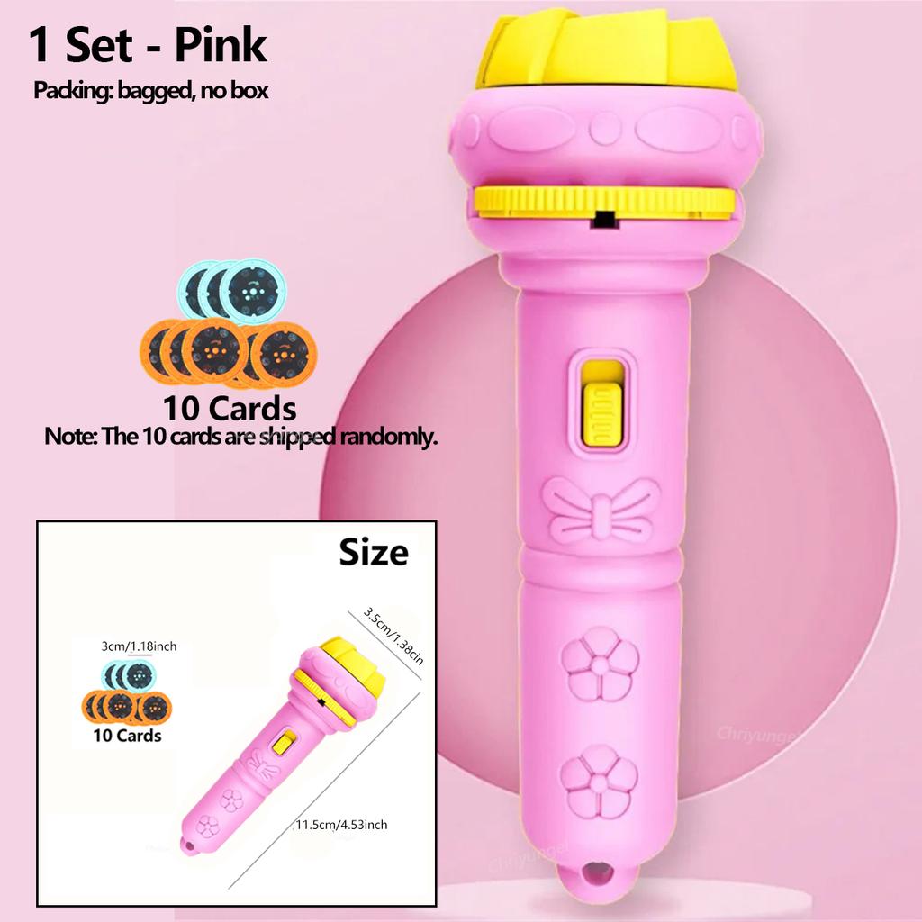 10 Karten Cartoon Projektion Taschenlampe 80 Muster Kreative Kinder Taschenlampe Spielzeug Projektor Babyspielzeug Gute-Nacht-Geschichtenbuch Spielzeug