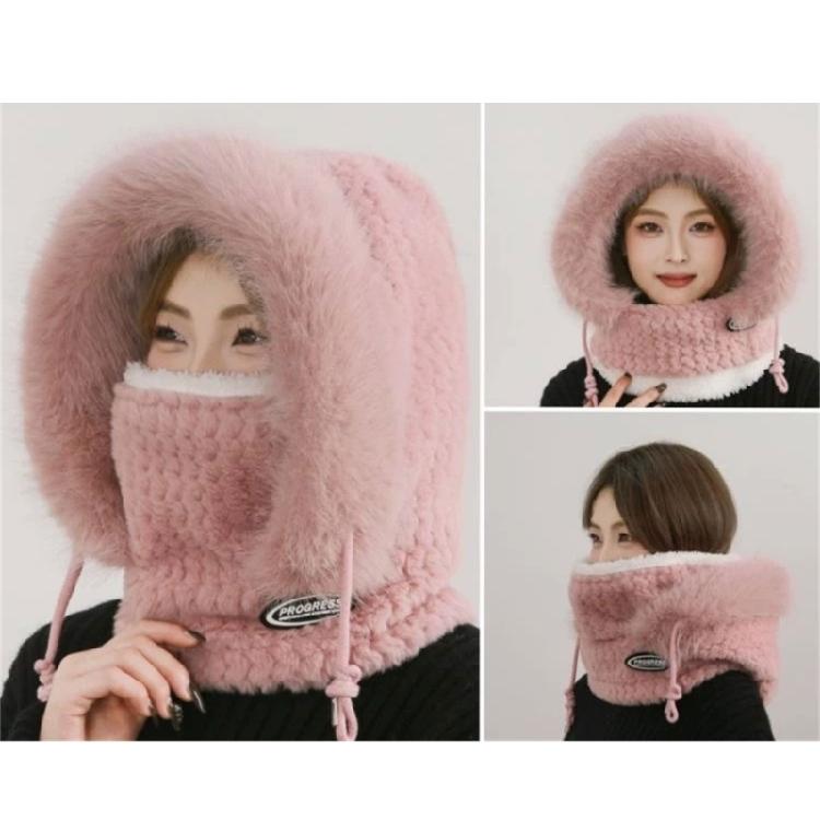Windproof Fleece Lined Cycling Pullover Hat With Full Face Mask And Ear Protection For Adult Skiing Hiking Camping