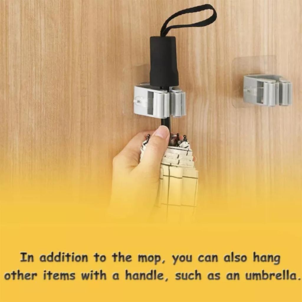 Non Marking Mop Clip, No Drill Broom Holder (white)