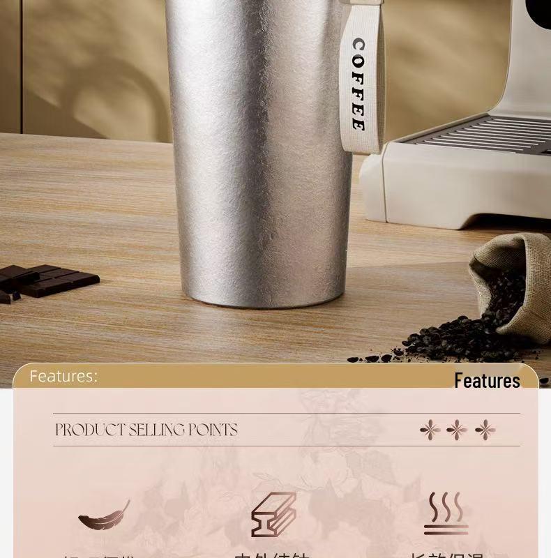 Luxury Lightweight Titanium Insulated Coffee and Tea Cup with Built-in Tea Infuser