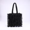 Lace Tote Bag For Women With Frills And Tassels Soft Shoulder Purse For Daily Use