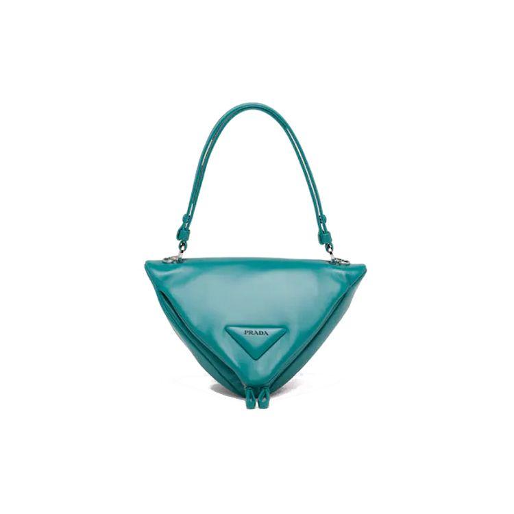 

Prada Logo Triangle Smooth Leather Shoulder Crossbody Handbag Women Handbags Peacock-Blue 1BA315-2DX8-F0363 Basic Set (Bag+Dust Bag)