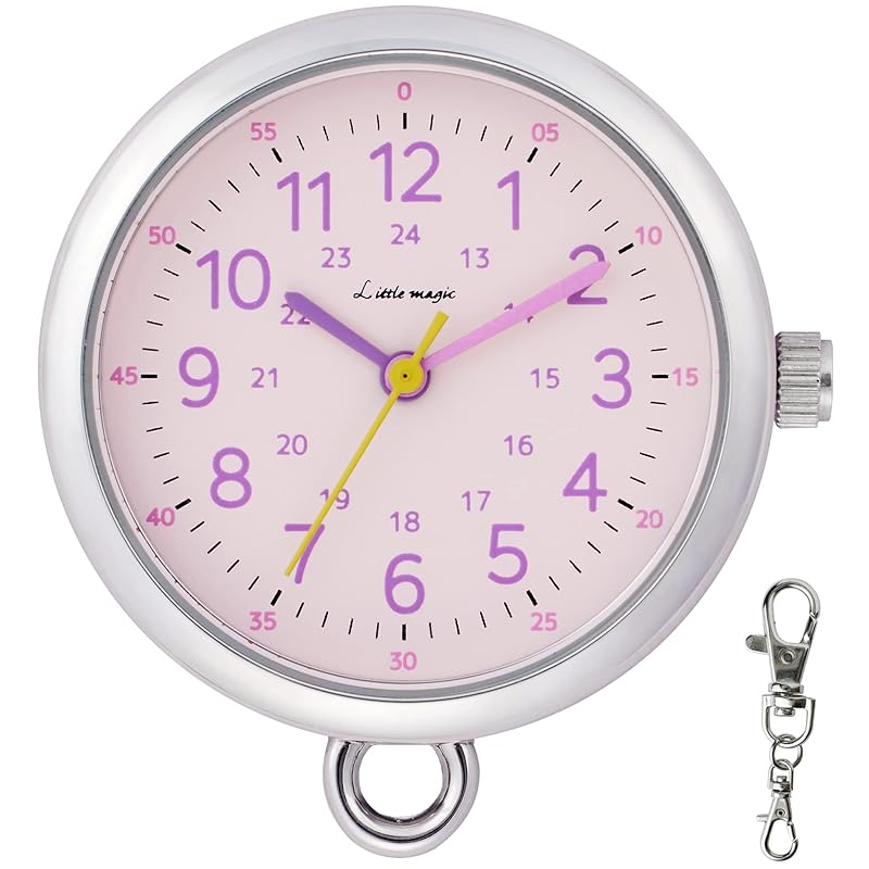 

[Little Magic] [Make checking the time fun] [6 colors to choose from] Easy to see, light and easy to use pocket watch clock nurse watch Colore Kids