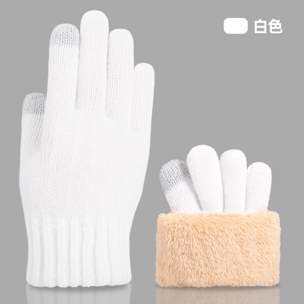 New warm and cold touch screen gloves thickened and velvet women's winter knitted gloves to keep out the cold