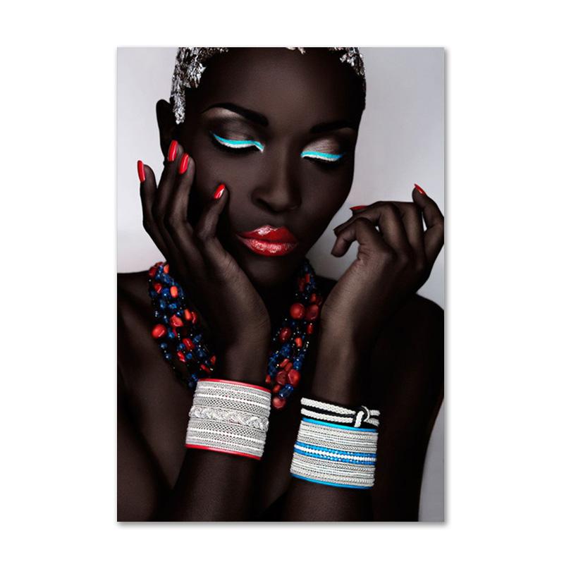 Schwarz und Gold afrikanische Kunst Poster drucken Frau Leinwand Malerei Wand Kunst Cuadros skandinavische Dekoration Home Bild Wohnzimmer