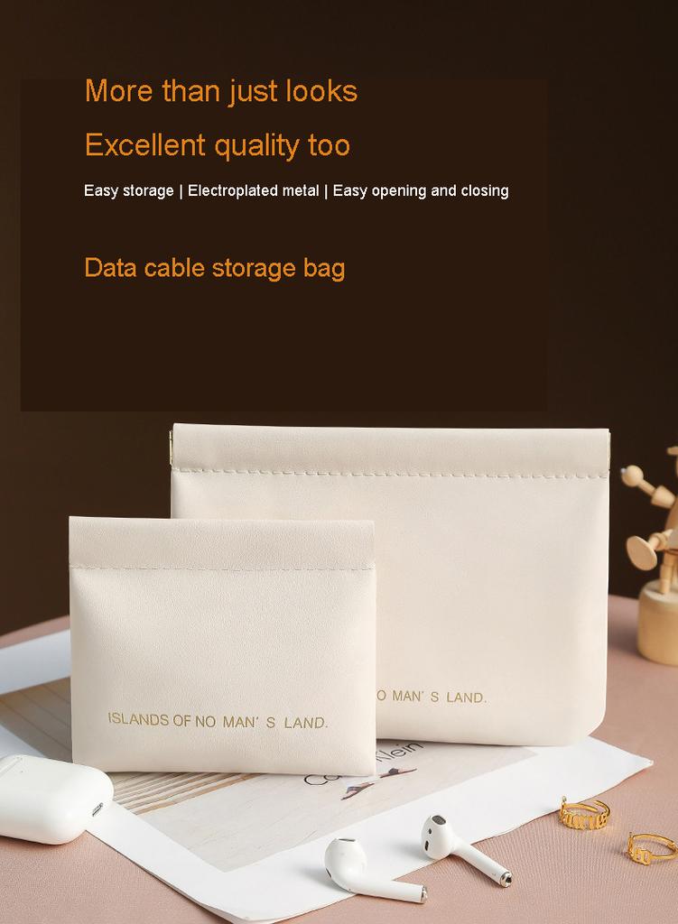 PU Fashion Portable Cosmetic Bag Cover Closure Handle for Travel Storage Protective Case for Sanitary Napkins Lipstick Sundries