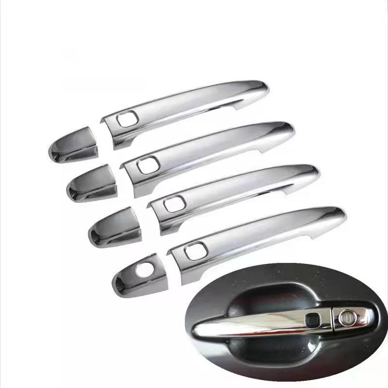 Carbon Fiber Pattern Door Handle Stickers for 2003-2008 Toyota WISH - Bright Black Door Bowl Decoration