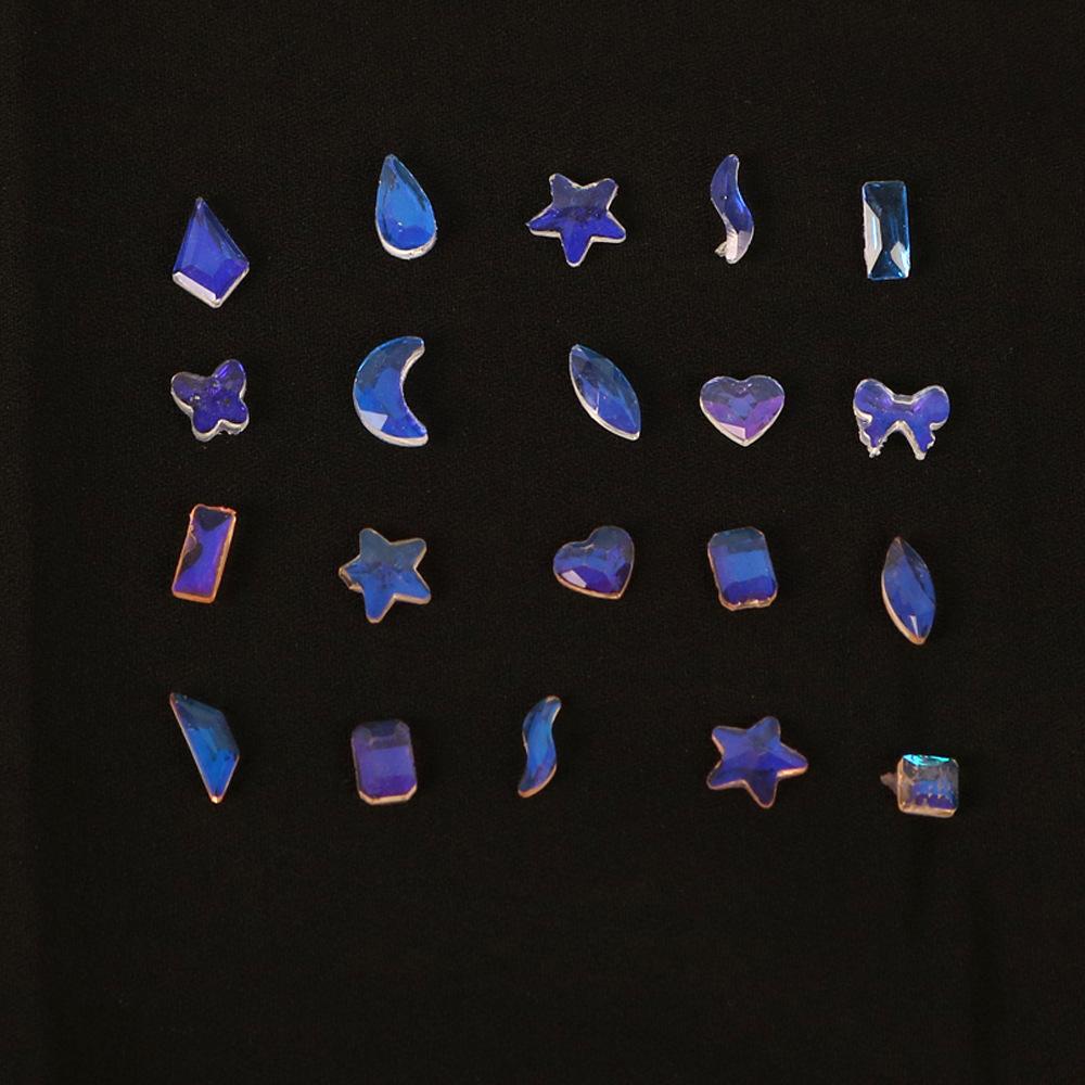 Warm Elf, The Same Mixed Aurora Transparent Special-Shaped Diamond, Nail Art Jewelry, Nail Art Flat Bottom Diamond, Glass Rhinestone.