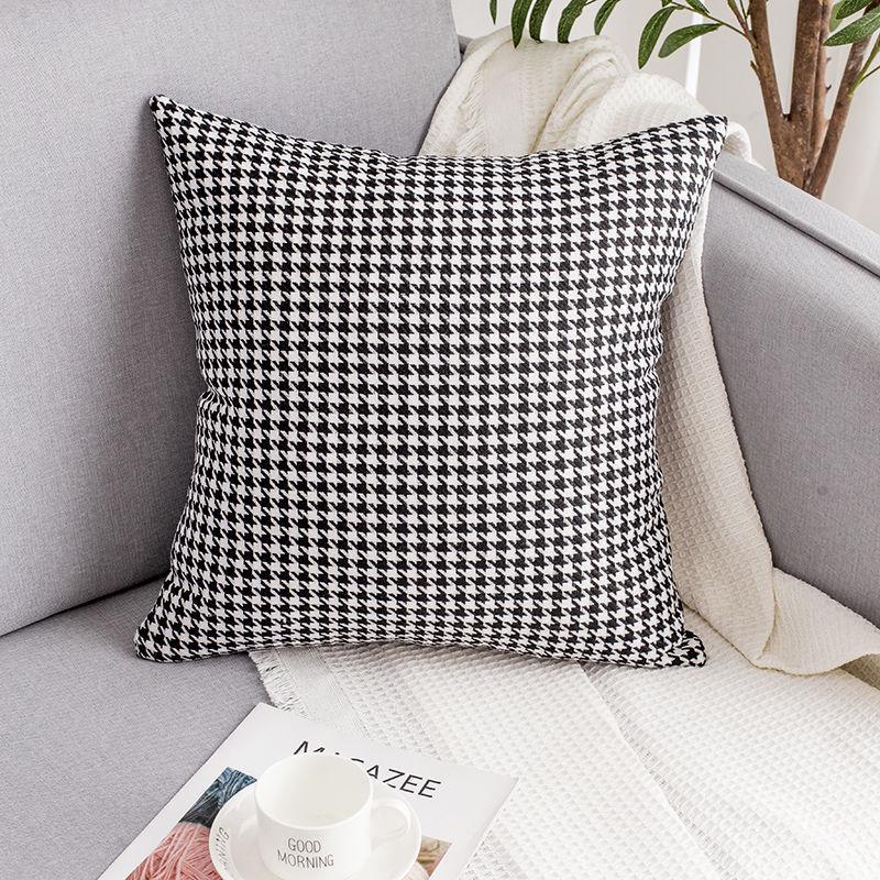 Nordisk Lett Luksus Houndstooth Putetrekk for Seng, Kontor, Bil eller Sofa