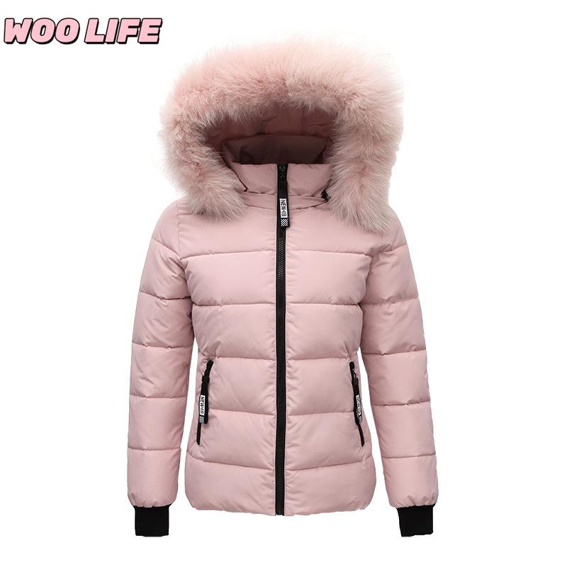 New Short Cotton-padded Jacket Women's Winter Coat Padded Jacket Slim-fit Thickened Big Fur Collar Padded Jacket
