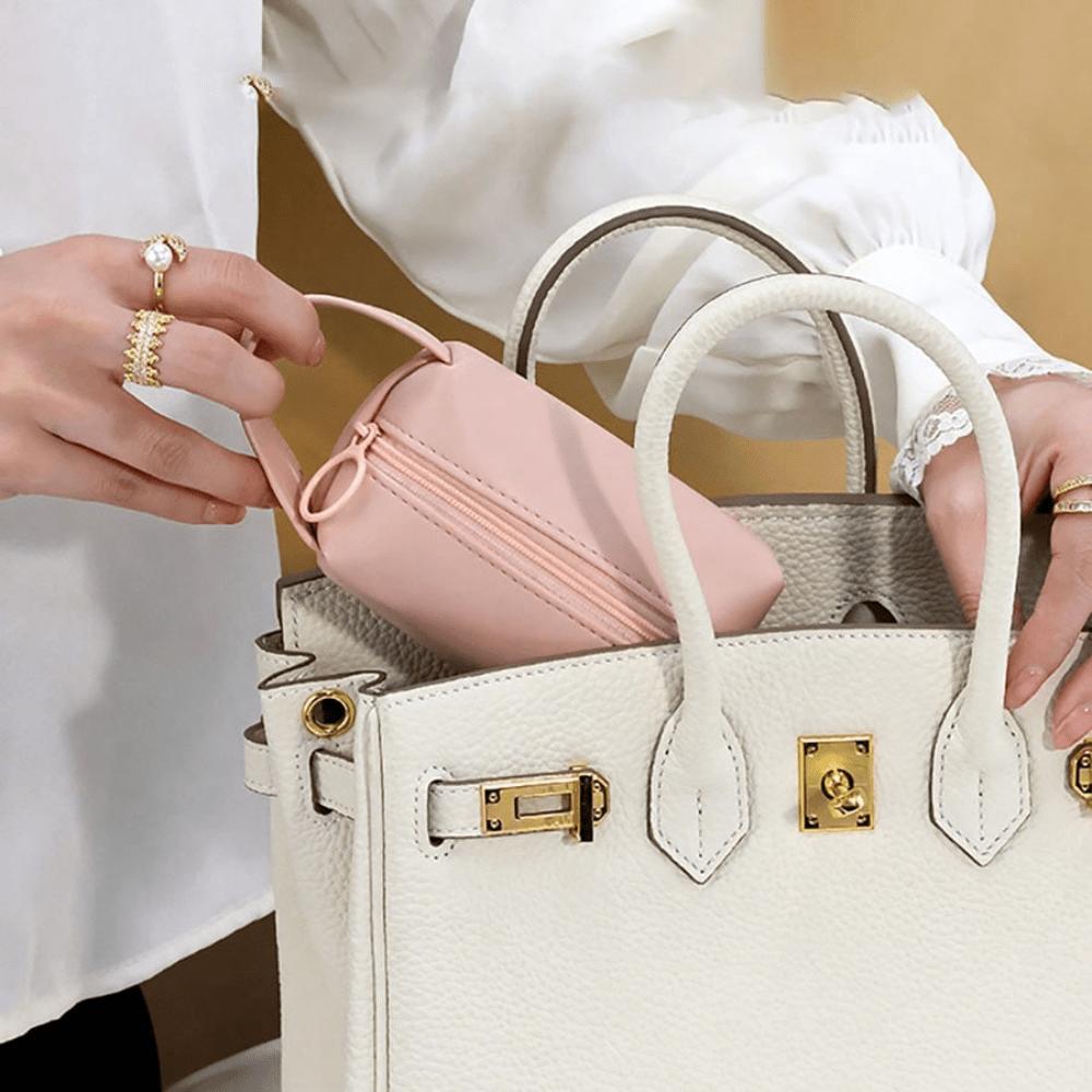 High Capacity Portable Lipstick Cosmetic Bag Mini Key Coin Purse PU Leather Bag For Jewelry Makeup Travel Toiletry Organizer Essentials