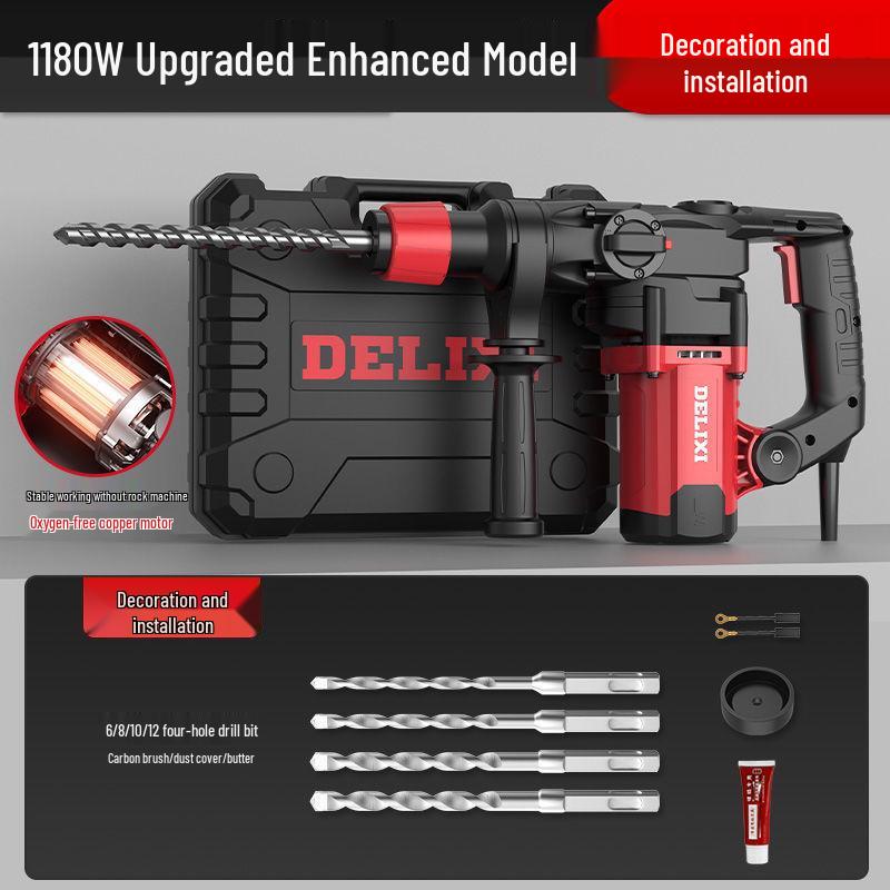 Delixi Multi-Function Electric Hammer & Drill - Industrial-Grade, Dual-Purpose, Lithium-Powered