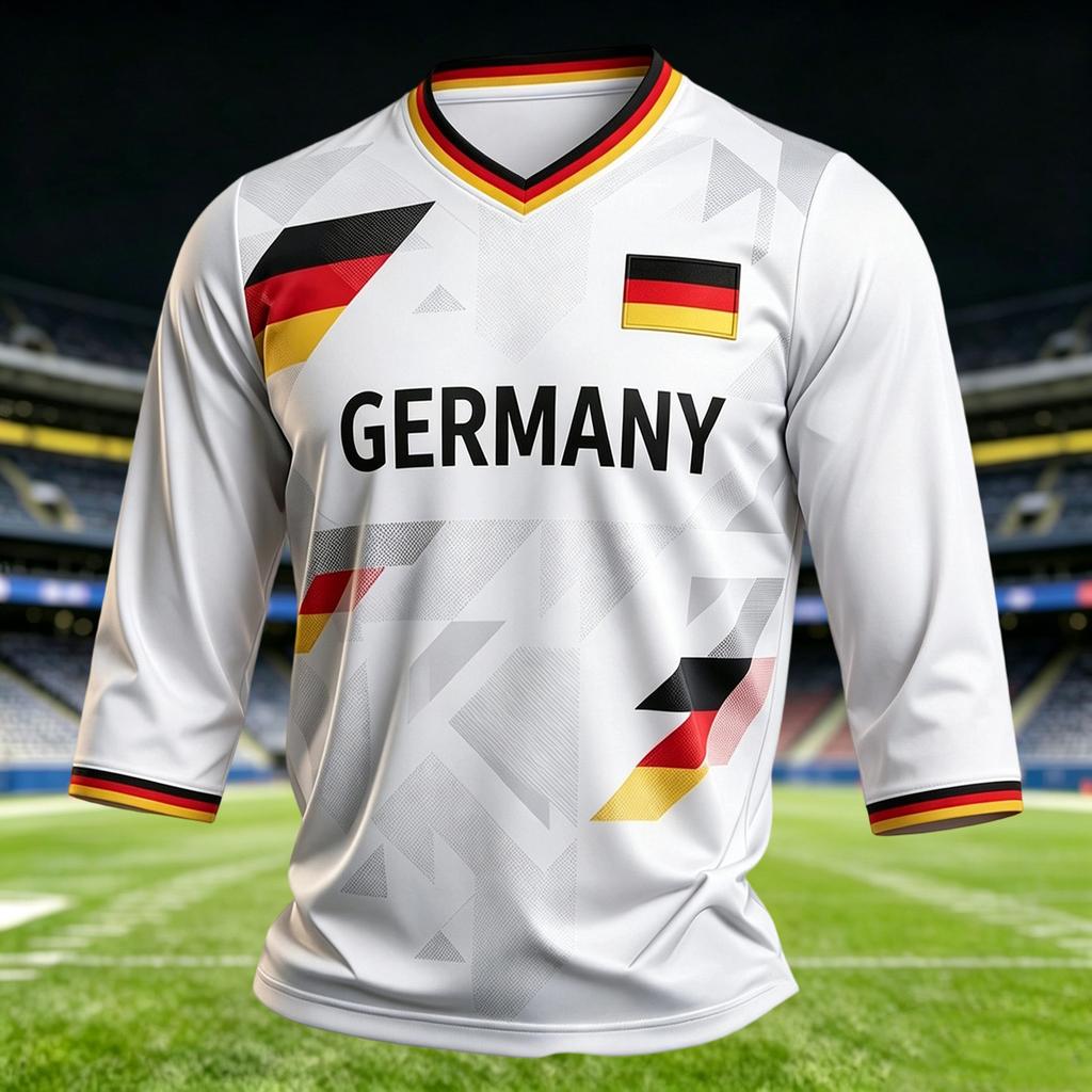 Men's Casual V Neck T Shirt Three Quarter Sleeve Top Soccer Inspired Graphic Print Lightweight Comfortable Fit