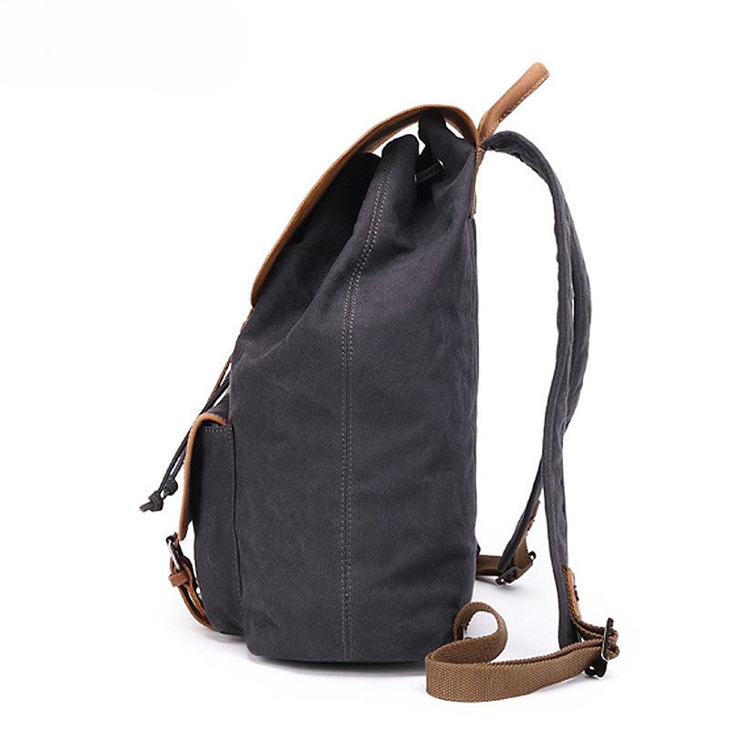 Canvas Bunched Backpack Korean Version of Women's College Style Small Backpack Student Bag