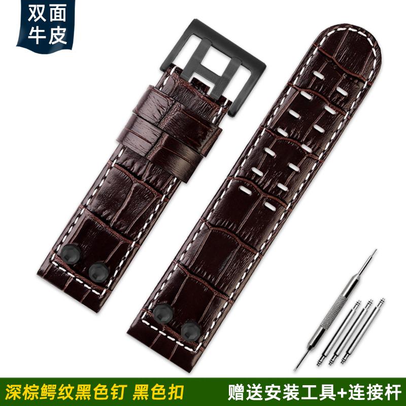 For Hamilton Khaki Field H78646733 H78626583 Metal Rivet Watchband 22 24mm Leisure Business Genuine Leather Watch Strap Bracelet