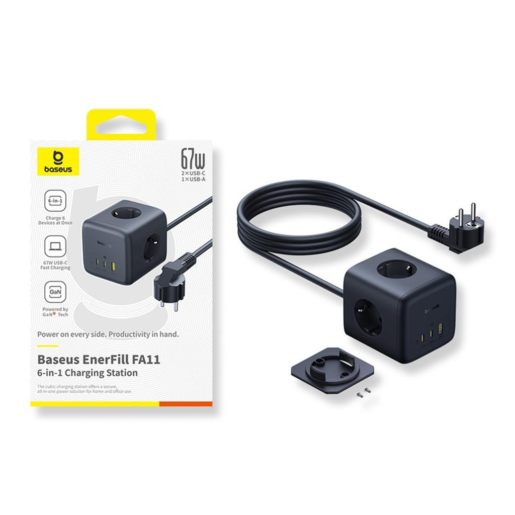 Power strip cube USB-A USB-C socket EU 67W 1.5m
