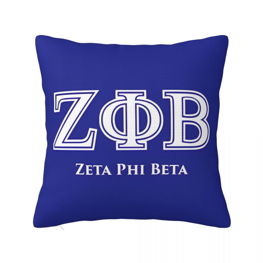 Zeta Phi Beta Square Pillow Cases Zpb Sorority Logo Cushion Covers Creative Zipper Decorative Pillowcase For Home 45X45Cm