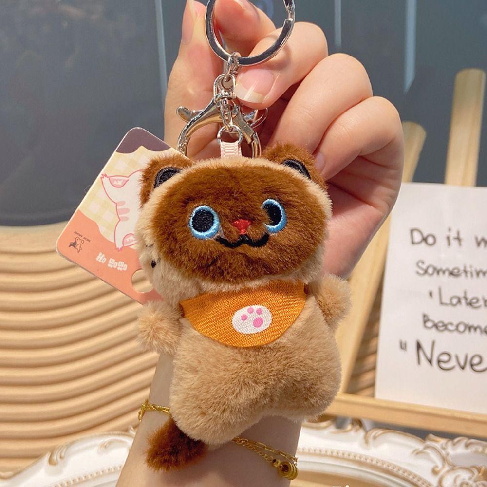 Cute Cat Plush Doll Keychain Soft Animal Keychain Plush Cat Pendant Girl Birthday Gift